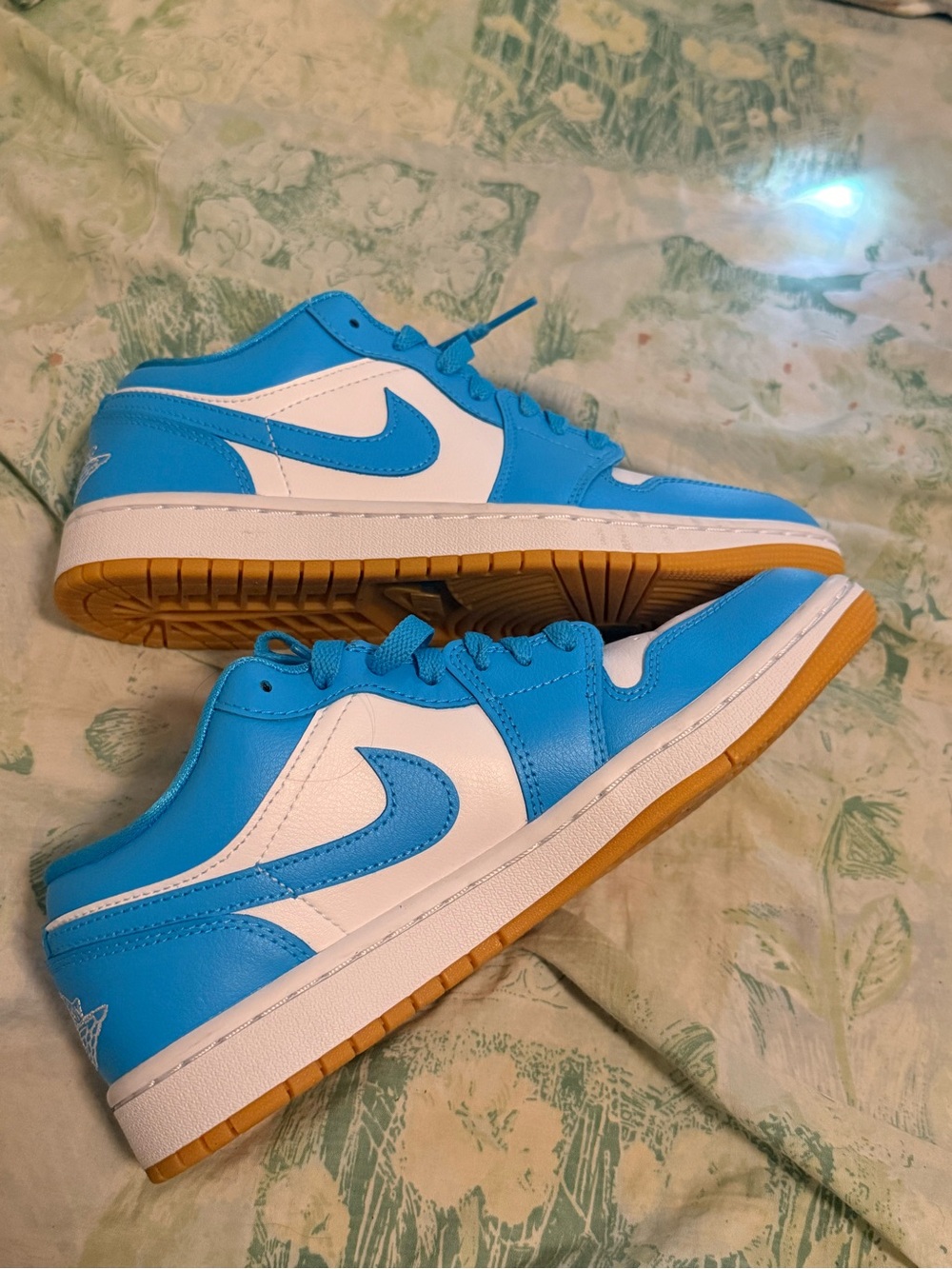 Jordan 1 Blue & White Low-Top Athletic Sneakers